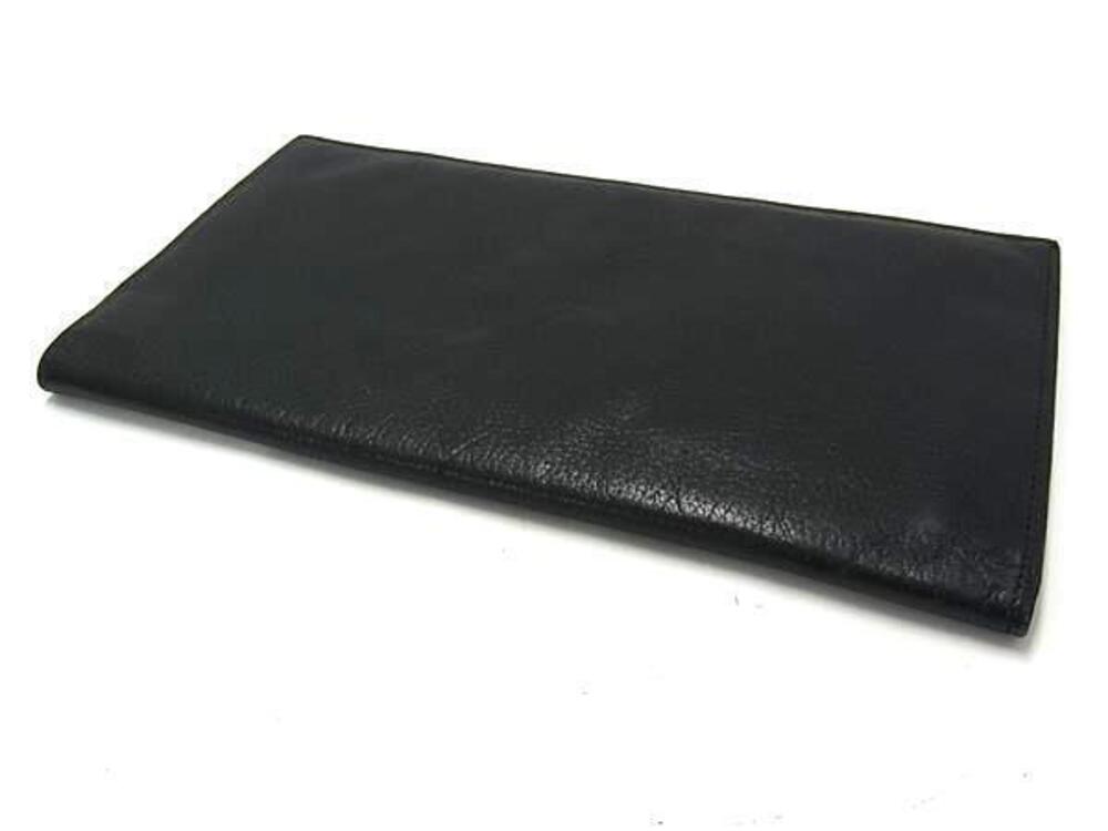 Givenchy fold Wallet Holder Black Billfold Card Long Bi Leather Black